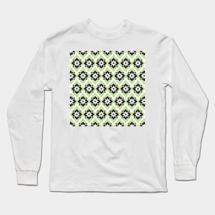 Greyish green and black modern bohemian pattern Long Sleeve T-Shirt